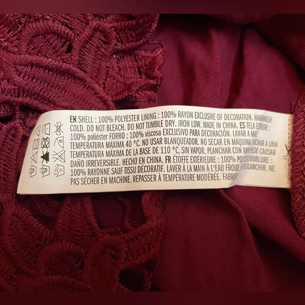 New NWT Endless Rose burgundy red lace midi dress XS spaghetti straps $100 - Picture 10 of 14